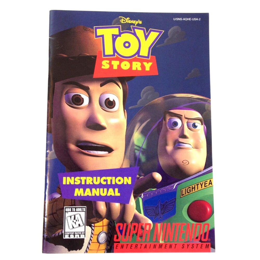 Vintage Super Nintendo SNES Toy Story Instruction Manual USA 1995 Very Good Cond